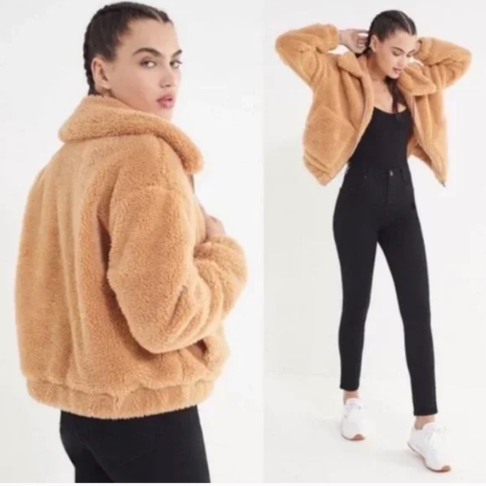 Urban Outfitters Cropped Teddy Jacket